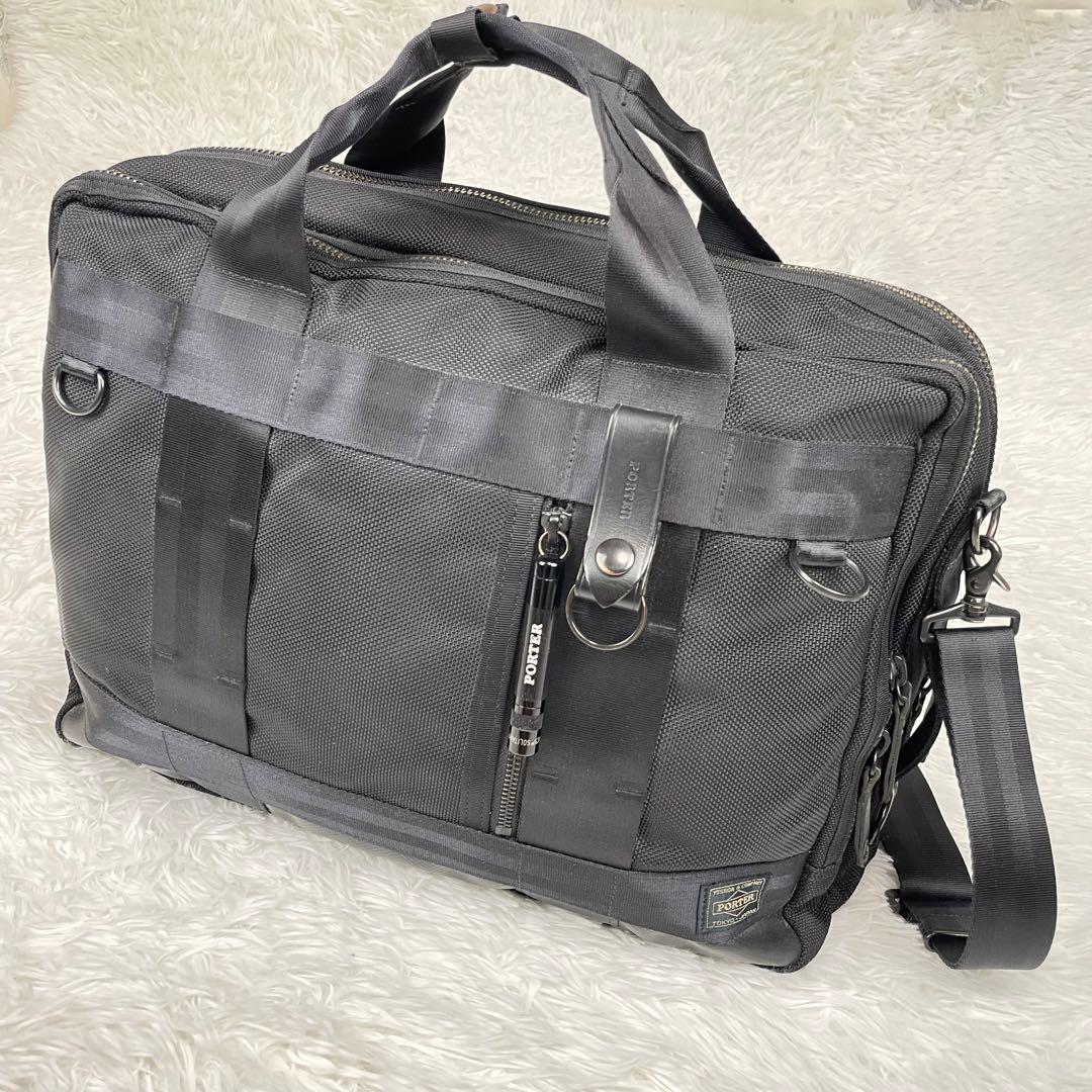 美品✨PORTER✨3WAY✨リュック✨ビジネスバッグ✨HEAT✨2層✨A4✨黒