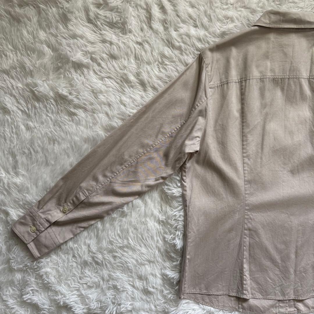 美品 BURBERRY バーバリー コットンシャツ ベージュ ノバチェック 46