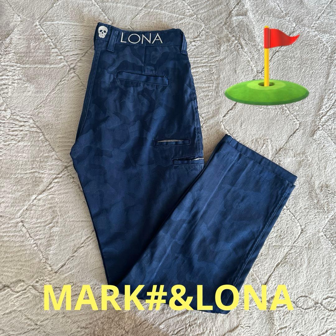 マーク&ロナゴルフパンツ 紺色の迷彩柄　L
