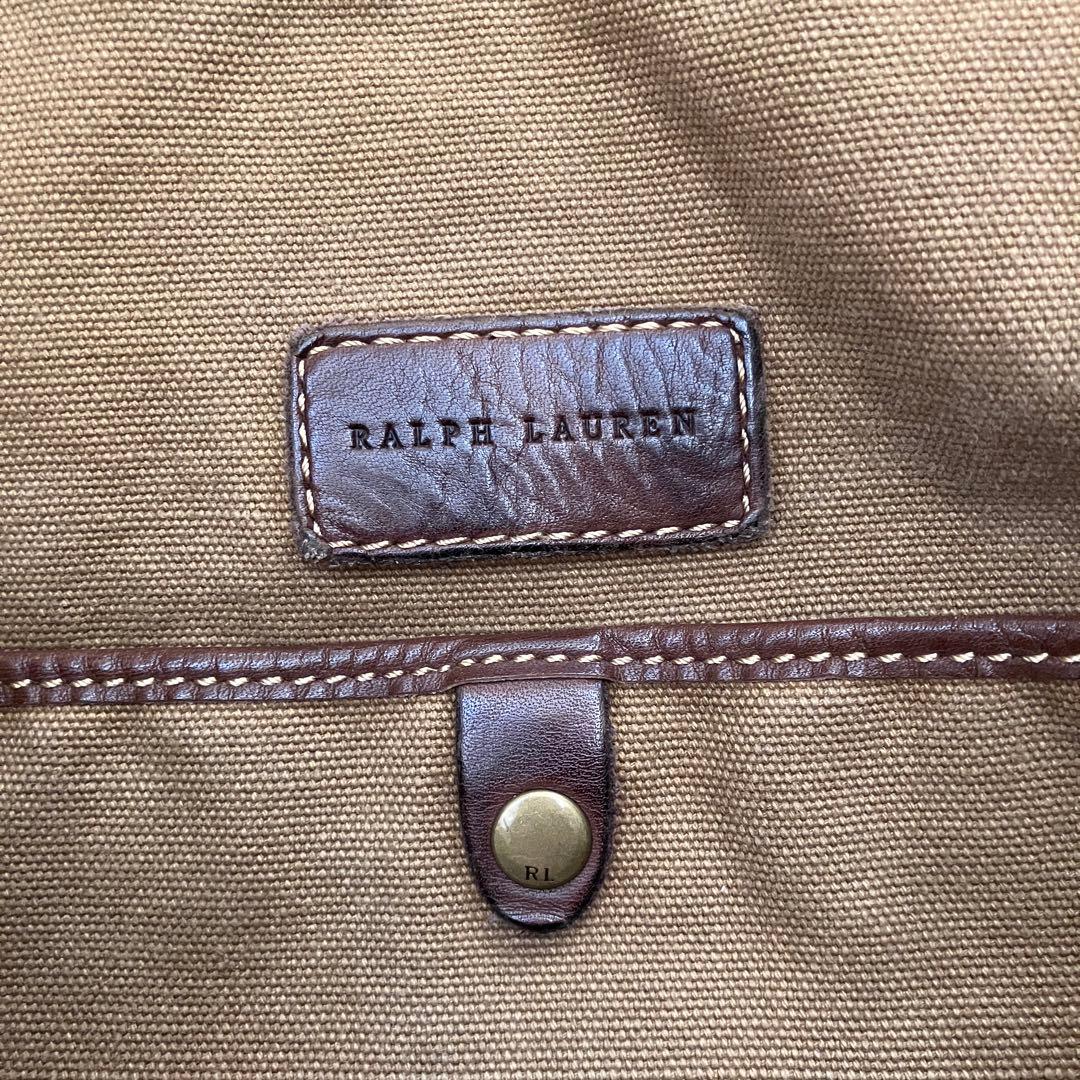 希少　ラルフローレン　メッセンジャーバッグ　ショルダーバック　キャンバス　レザー