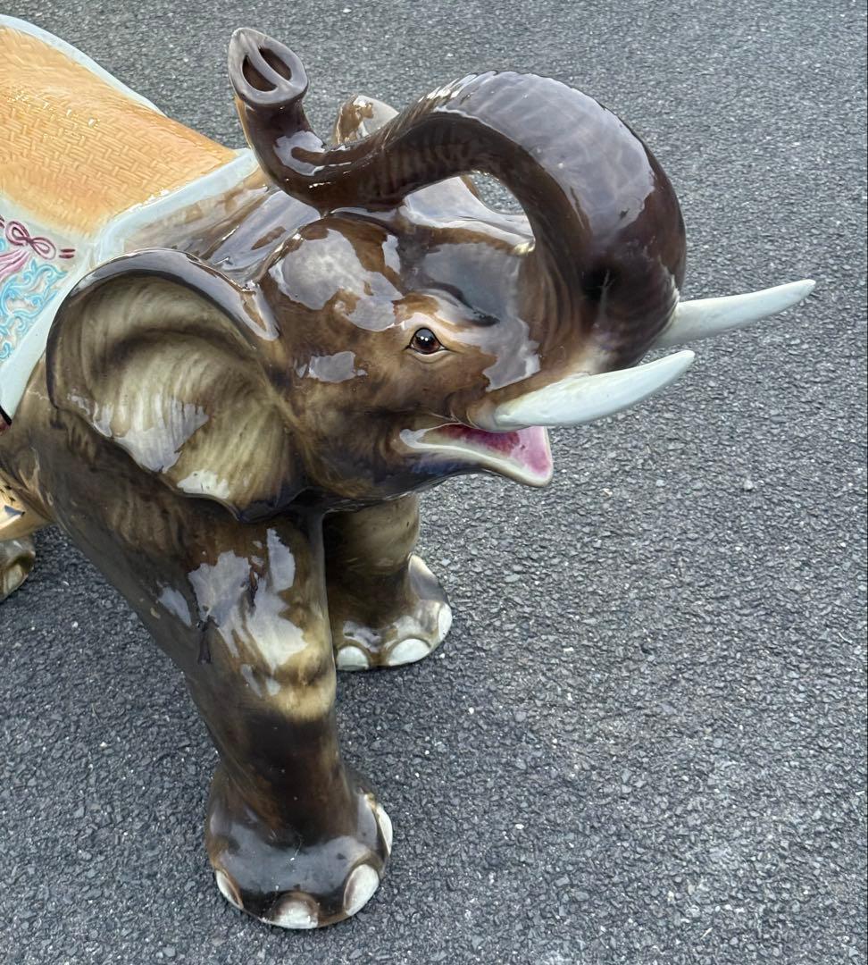 引き取り3千引き 大型♪ 乗れるサイズ ベンチ 象 ゾウ 置物