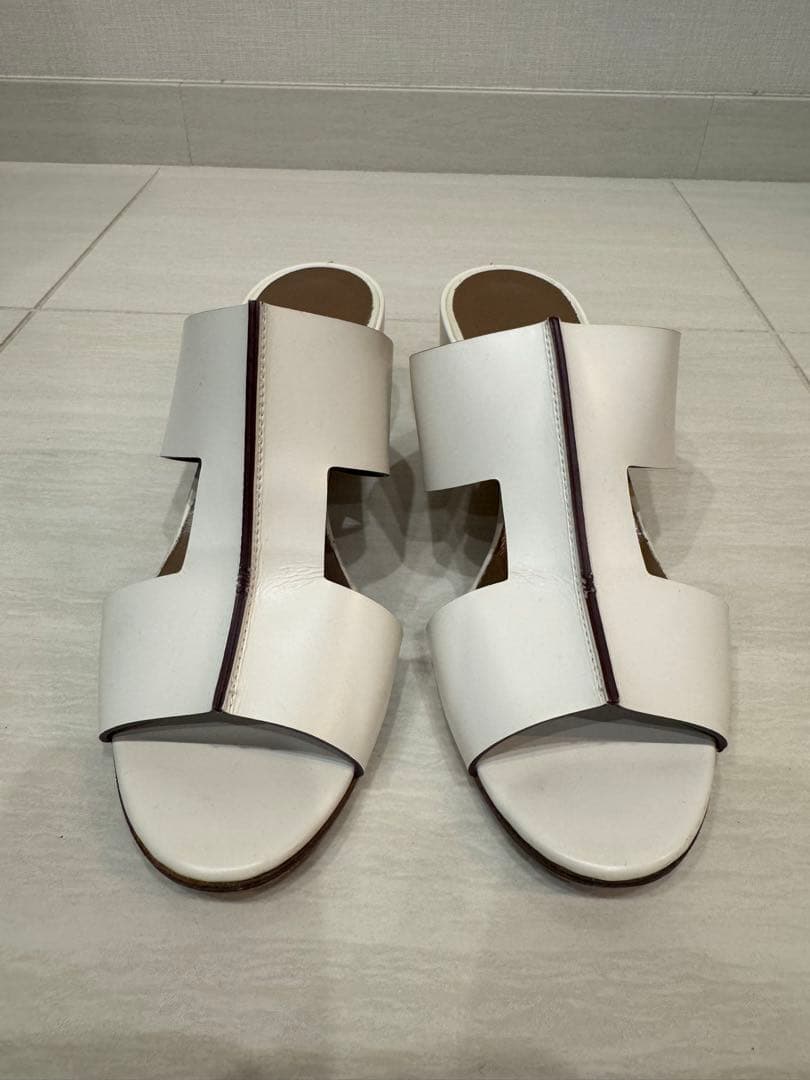 HERMES エルメス　サンダル　ミュール　ホワイト