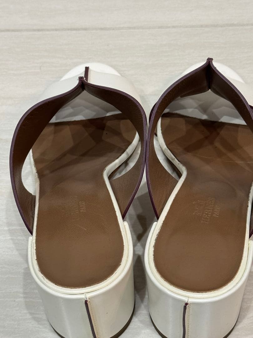 HERMES エルメス　サンダル　ミュール　ホワイト