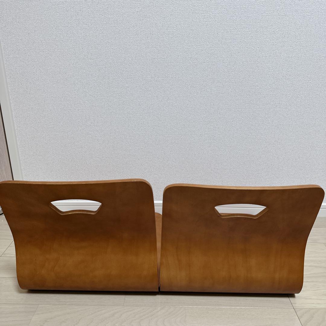 【7脚まとめて】木製座椅子　曲げ座椅子　和座椅子　旅館椅子　温泉椅子　ブラウン