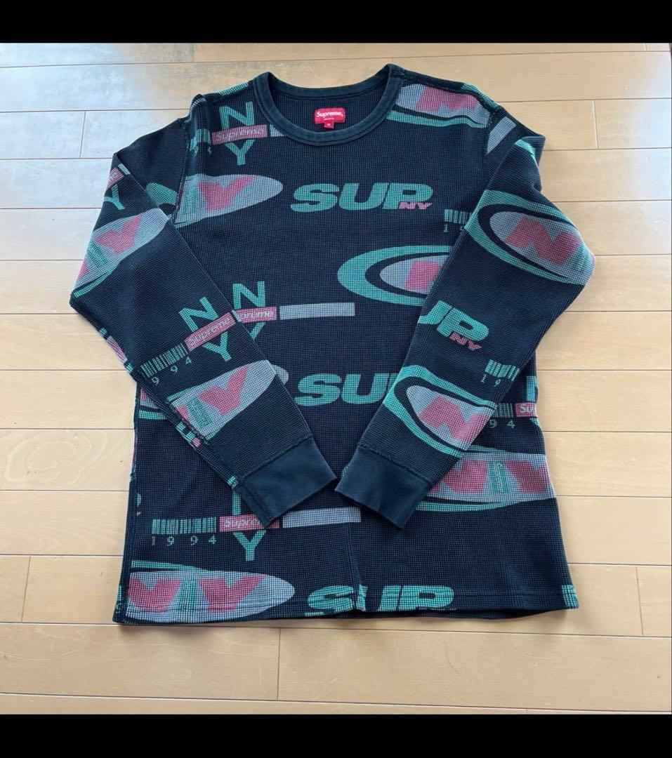 Supreme　ニューヨーク総柄ワッフルサーマル長袖Tシャツ カットソー