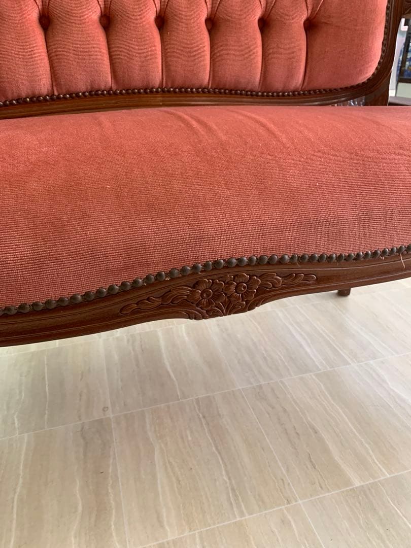 アンティークソファー　ベルベット　ヴィンテージ