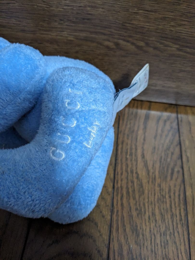 GUCCI グッチ　BABY テディベア　ぬいぐるみ　くま　ロゴ　ブルー