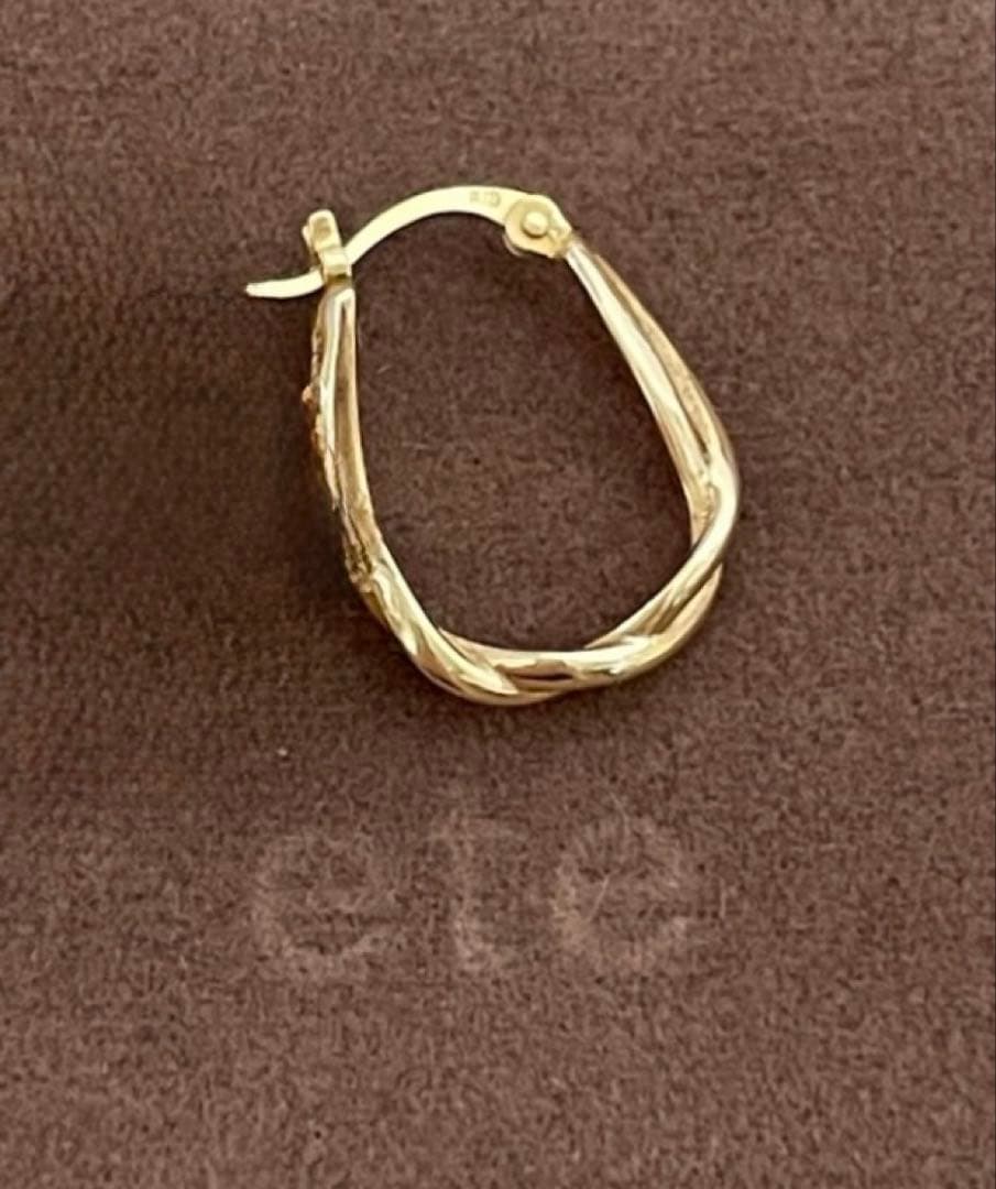 ete エテ K10/K18 ツイスト ひねりフープピアス