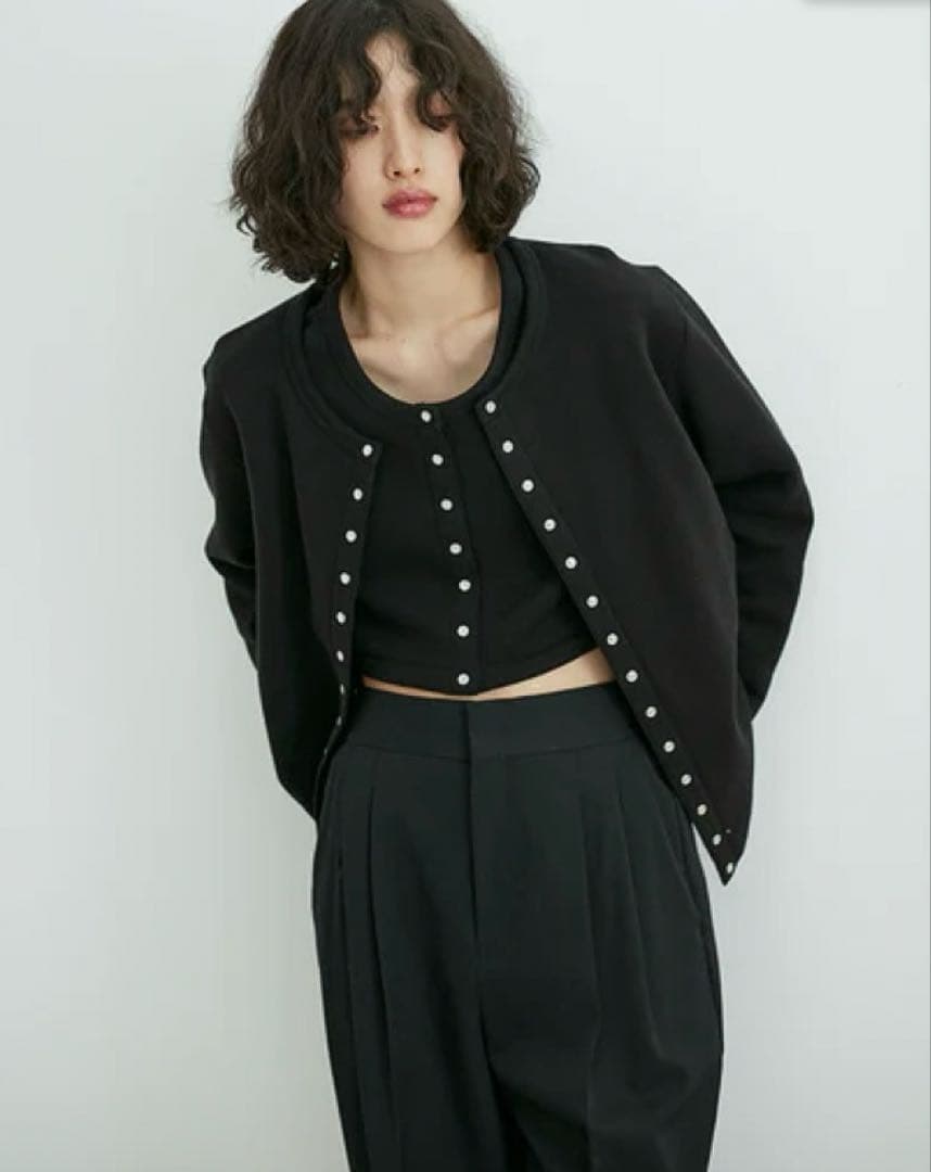 n*o様 美品◯アニエスベー✖️アダムエロペ 裏起毛 カーディガン M ブラック