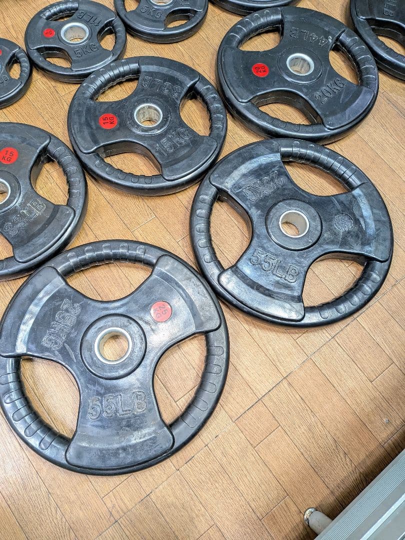 東京都八王子市手渡しのみ筋トレセットバーベル、プレート155kg、台、バイク