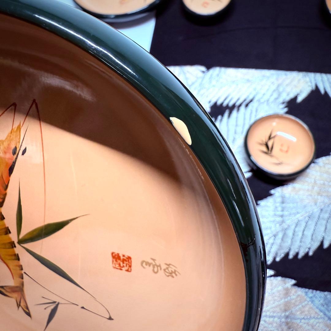 希少漆器　輪島塗　木製　溜塗　生盛　皿　小钵　中皿9客&豆皿10客