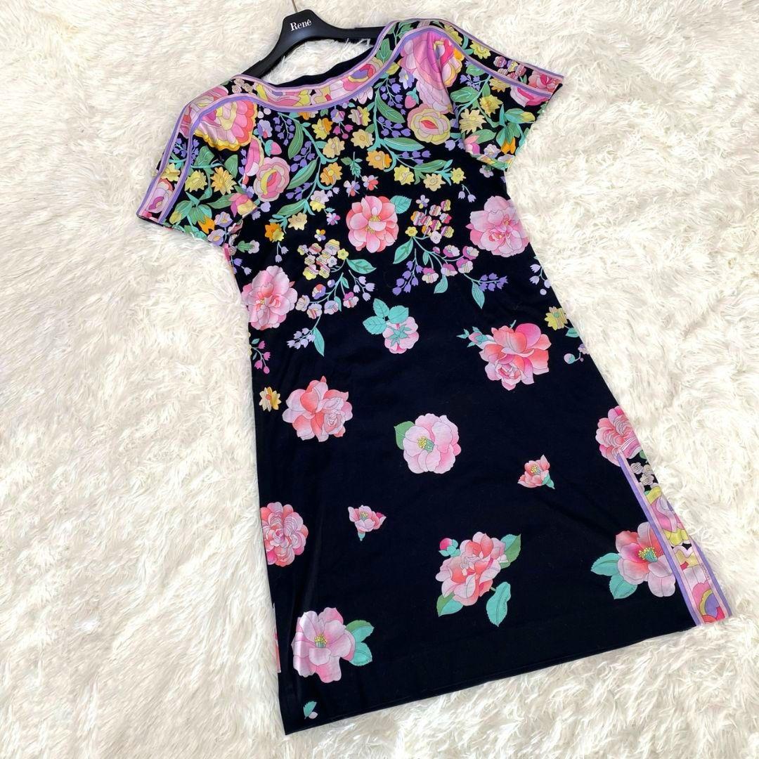 ●良品●　LEONARD　レオナール　ワンピース　Aライン　花柄　マルチカラー