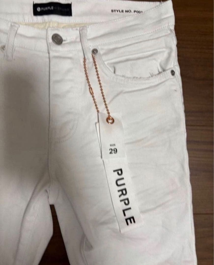 PURPLE スキニーデニム P001 ホワイト 29
