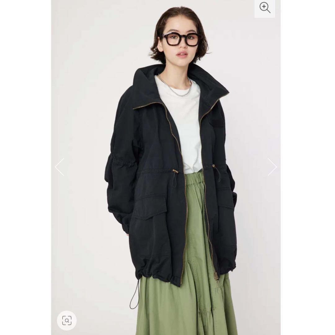 ロデオクラウンズ　スタンドネックモッズコート　ブラック