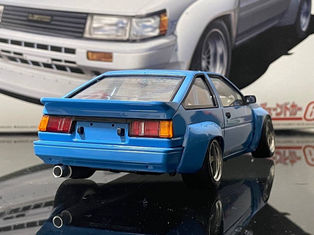 アオシマ　1/24 AE86 レビン　N2 エンジン付き　カスタム