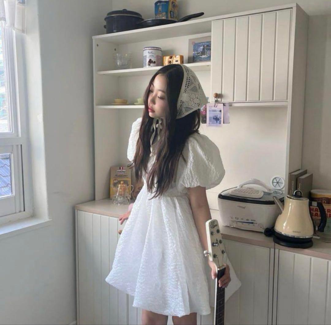 ワンピース Treat Urself Balloon flower jacquard op