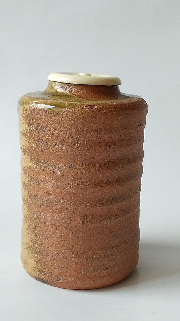 信楽焼 茶入 今井桂秋 作 仕覆 雪月花七宝緞子 茶道具 共箱 新品 未使用品