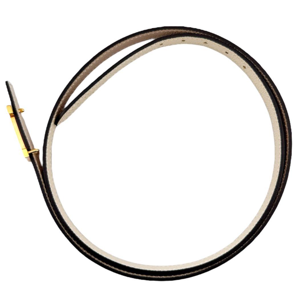 希少◇美品◇エルメス ミニHベルト リバーシブル ルージュｘベージュ レディース