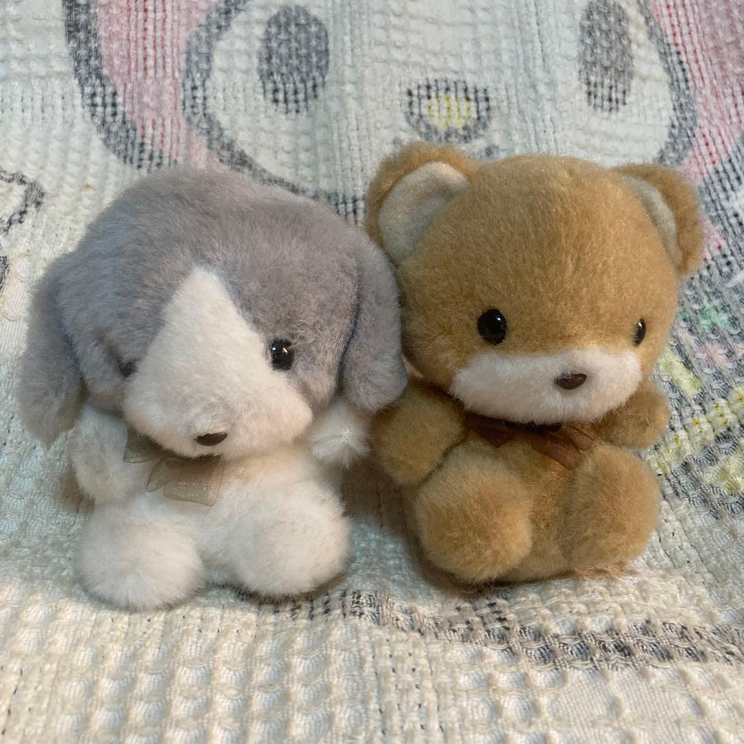 レトロ　サンアロー　ちいさな犬＆熊　ぬいぐるみ　中古品　日本製