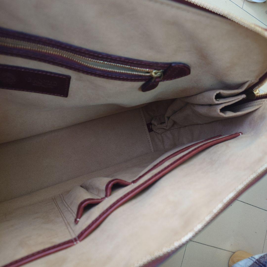 【美品】 GANZO GUD ブリーフケース カーフレザー ボルドー　保存袋付