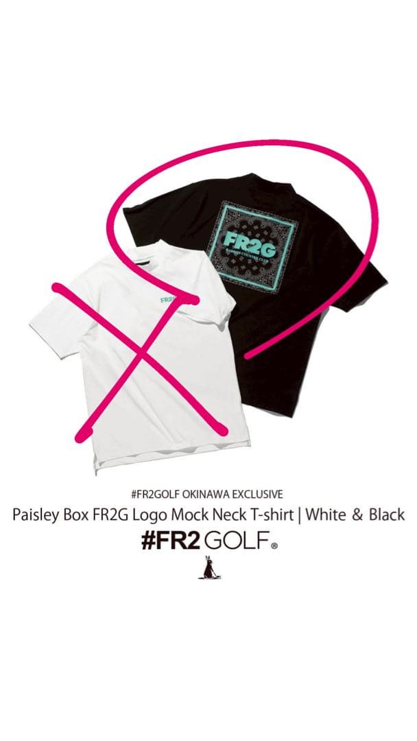 fr2golf 沖縄 モックネック カットソー ブラック