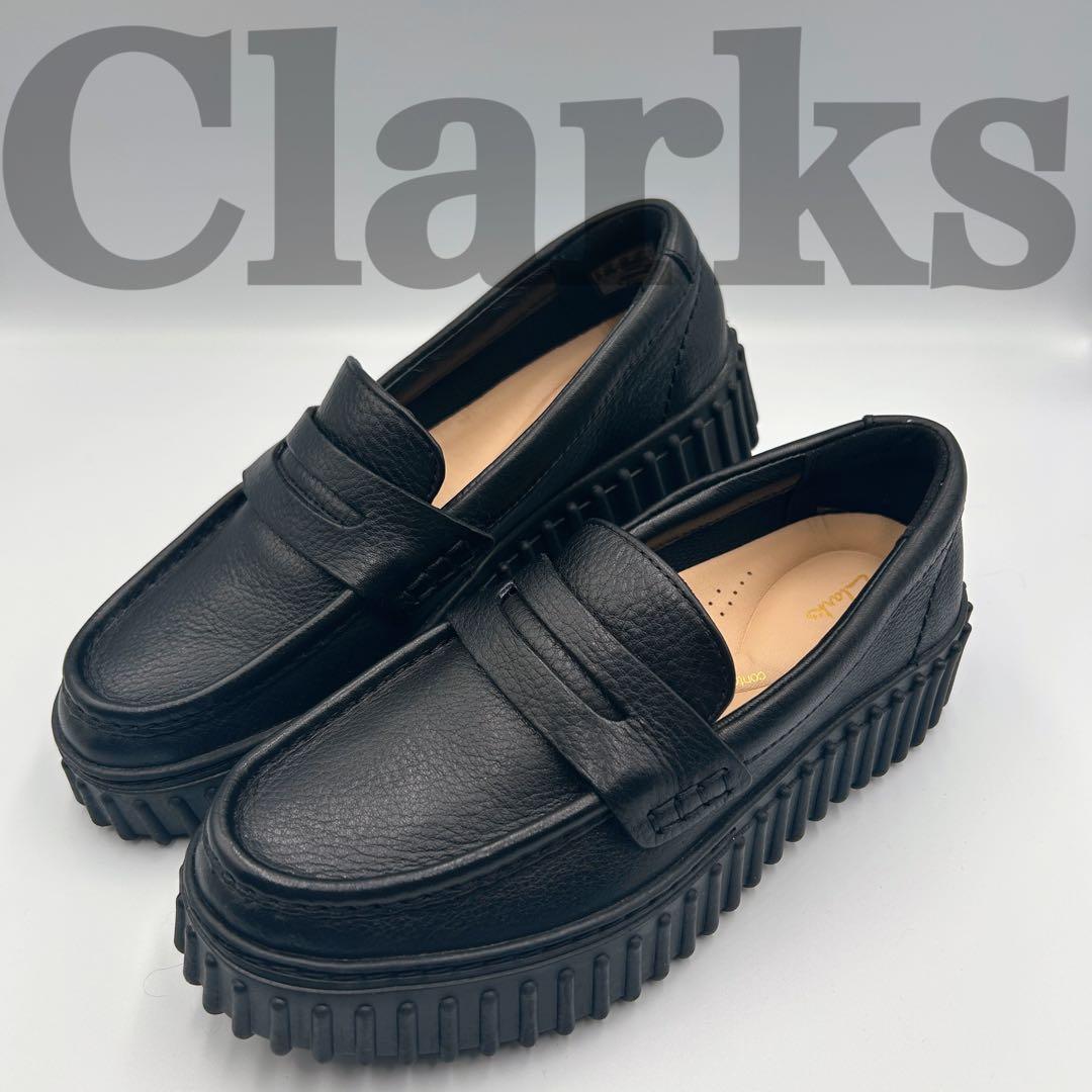 ☆極美品☆【Clarks】ローファー トーヒルペニー 厚底 ブラック 23cm