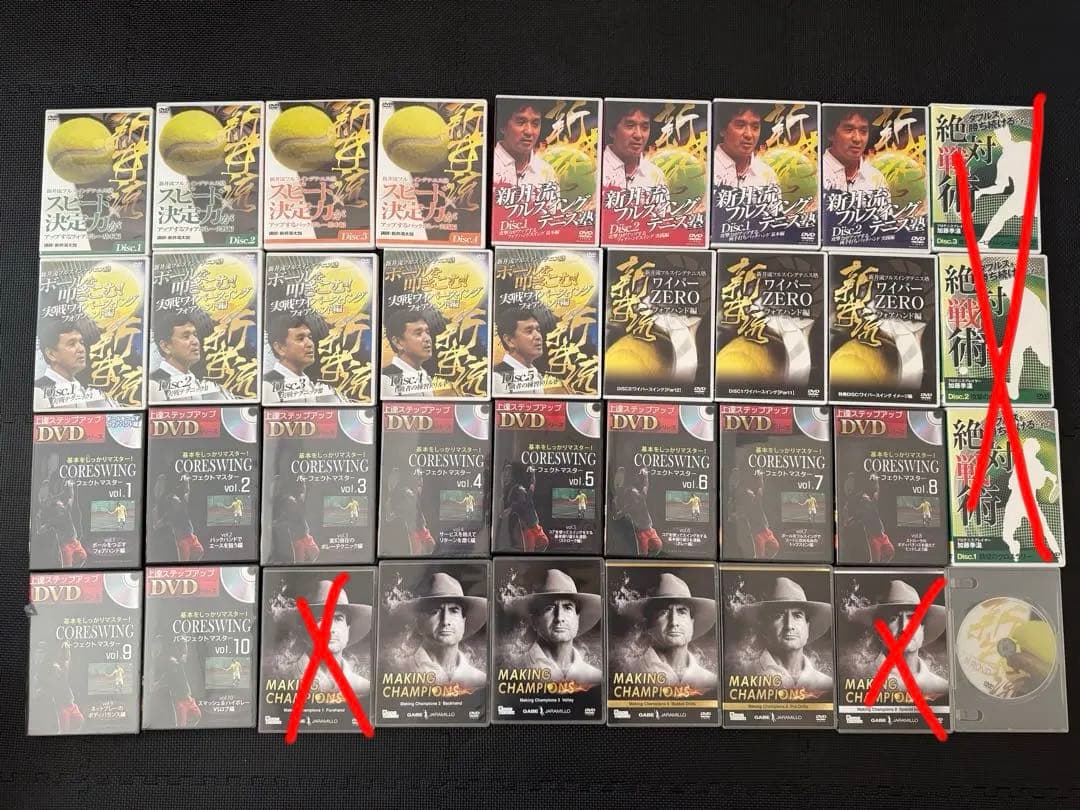 新井流、ゲイブハラミロなど　テニス技術上達DVD31本まとめ売り　新品も含む