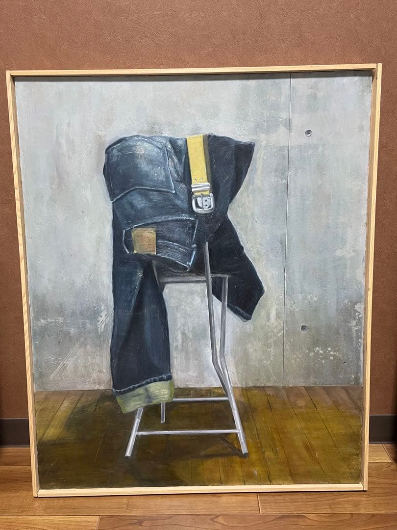 デニム　油彩画 yutowakamatsu