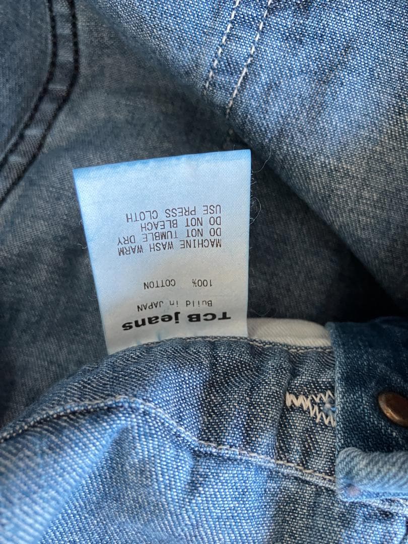 TCBジーンズデニム オーバーオール34インチ①