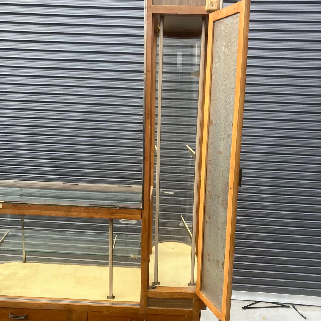 昭和レトロ 昔のたばこ屋さんのカウンターショーケース 飾り棚 アンティーク古家具