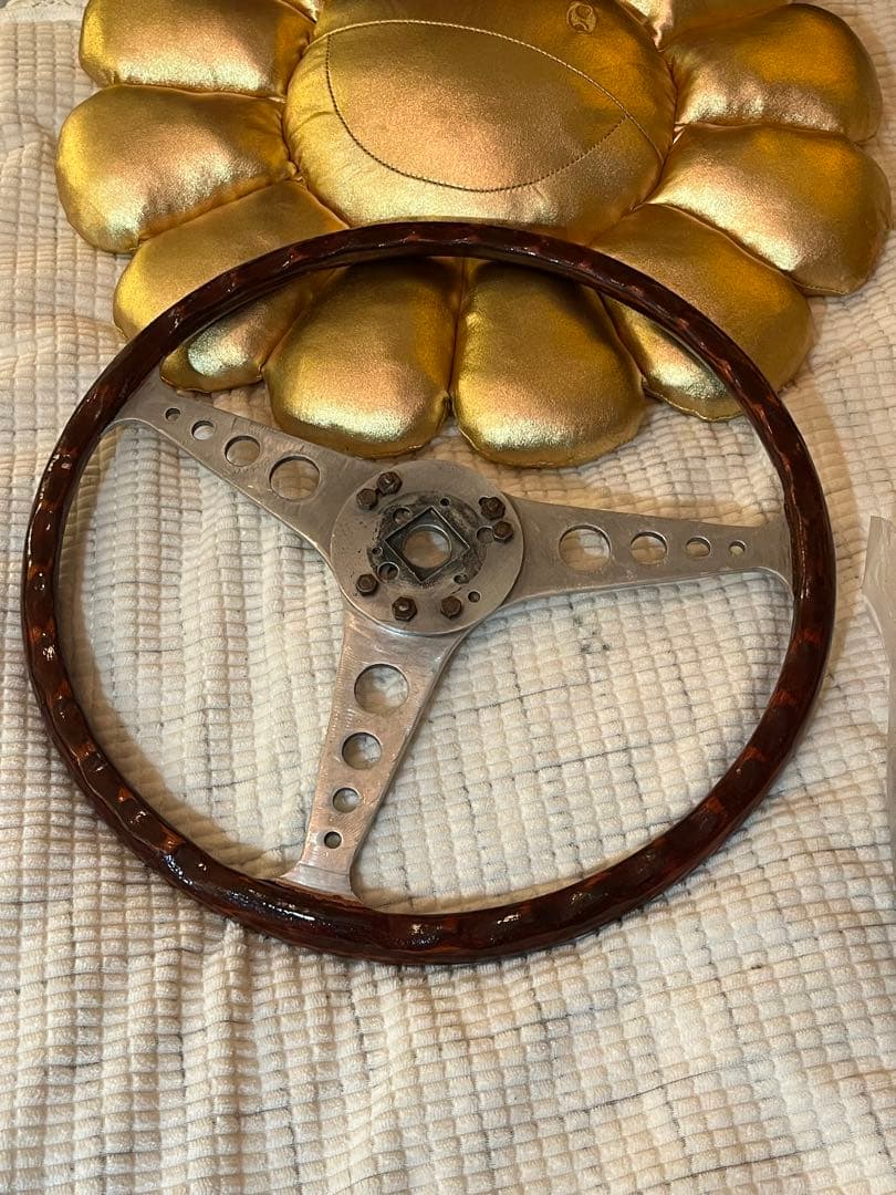 Les Leston 木製ステアリング DIY再塗装 ビンテージ