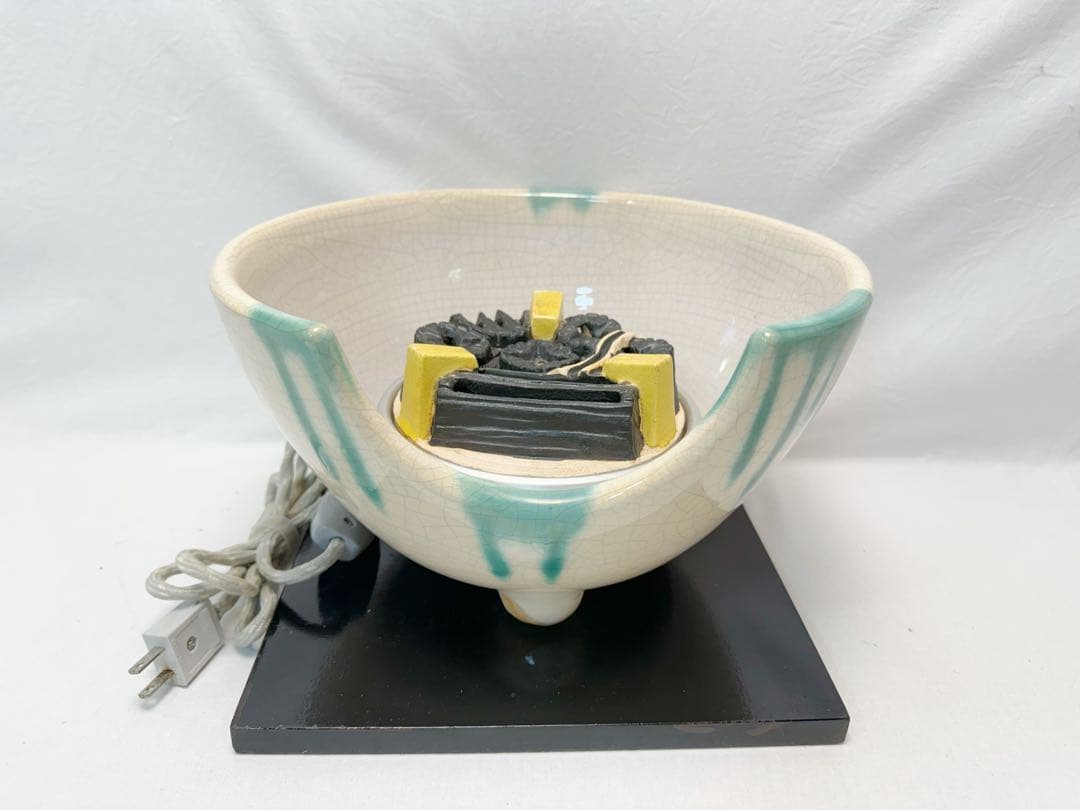 美品 茶道具 さつま織部 風炉型 野々田商店製 電熱器