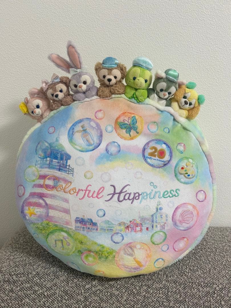 最安値　ダッフィー クッション カラフルハピネス　ダッフィー＆フレンズ