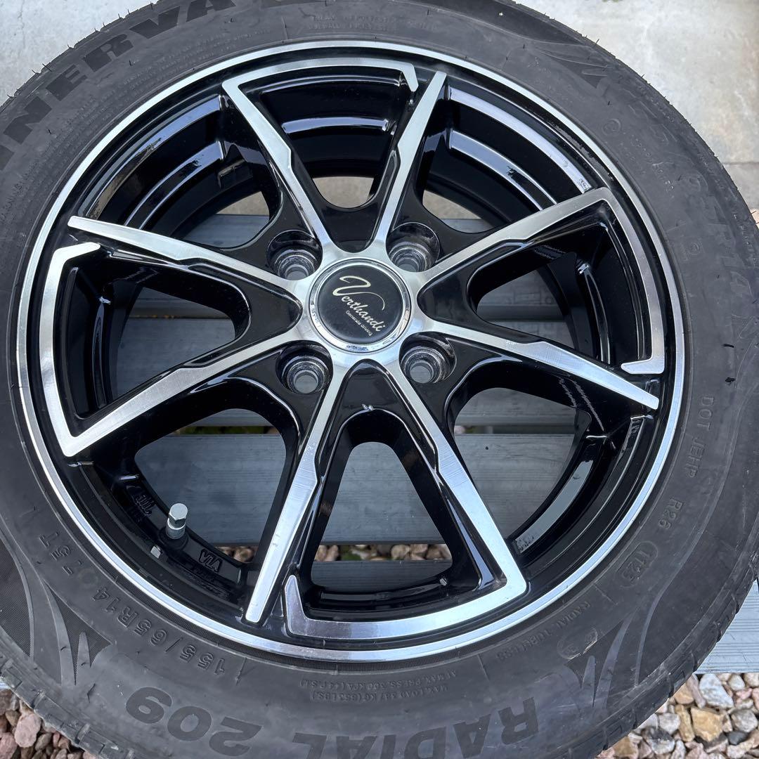 ホイールPW-S8 14x4.5、タイヤ155/65R14 MINERVA