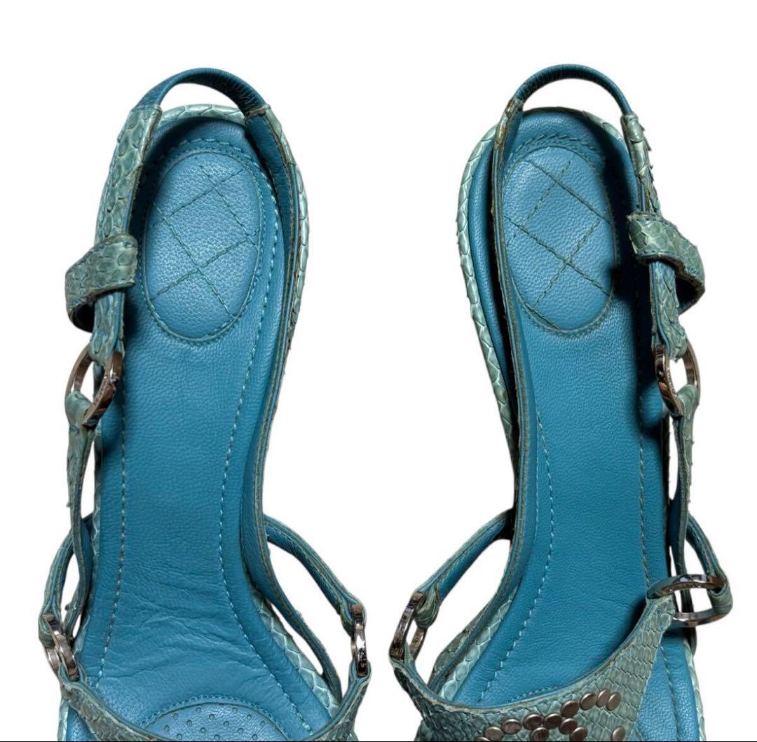 CHANEL シャネル ココマーク スタッズ サンダル 37 1/2