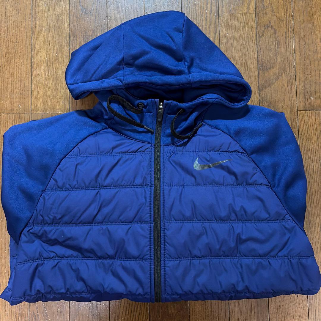 【中古美品】NIKE ナイキ フルジップ中綿ブルゾンフード付 XXL/NV