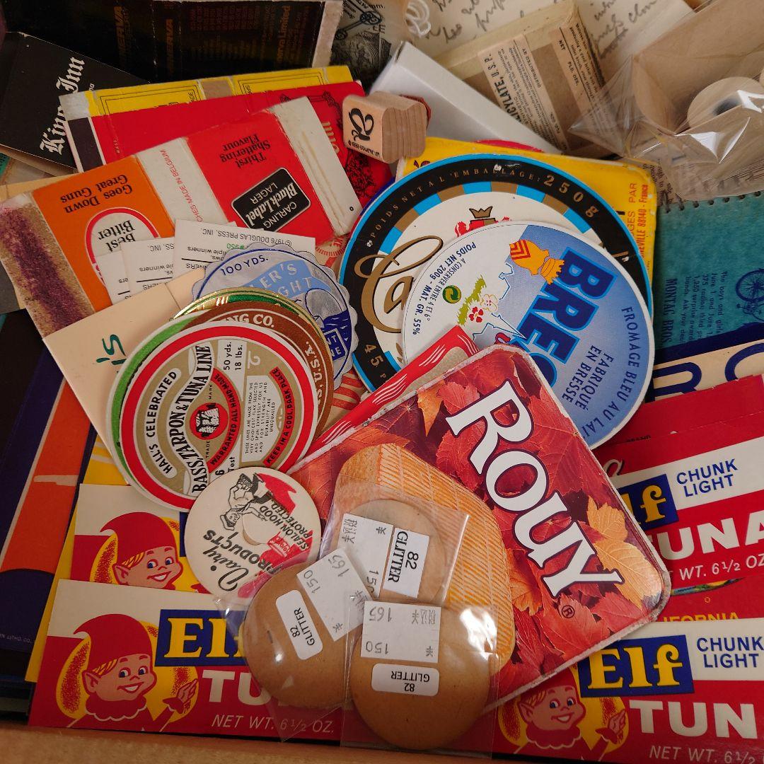 80サイズ/たっぷりephemeral box☆ヴィンテージ海外紙モノ