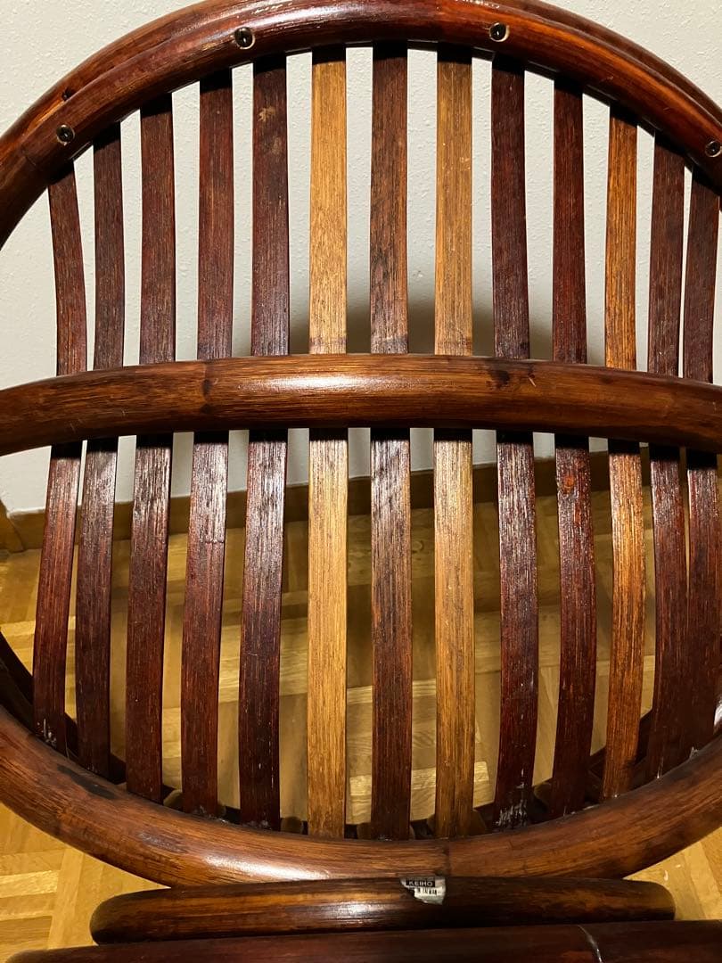 えみ KEIHO ラタン 籐 回転 チェア 昭和レトロ アンティーク