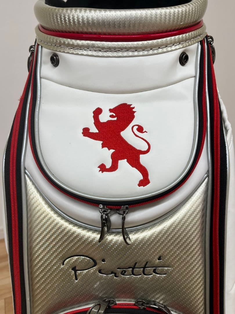 Piretti ゴルフキャディバッグ ホワイト/ゴールド