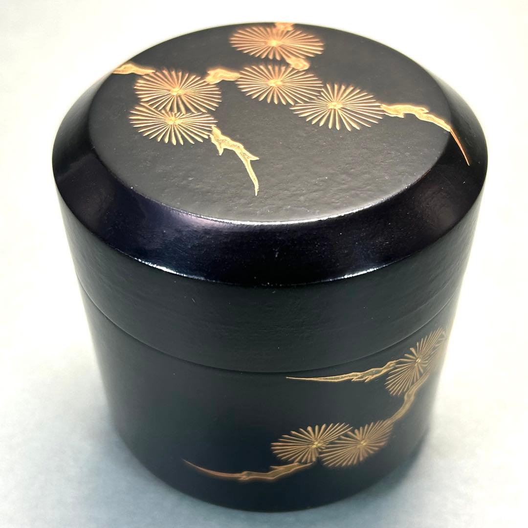 棗　『石井隆鳳　内金砂子　唐松蒔絵』　即中斎好　雪吹　お茶道具　共箱　工芸品