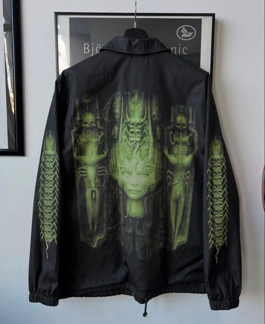 Supreme × H.R Giger 2014AWナイロンコーチジャケット黒M