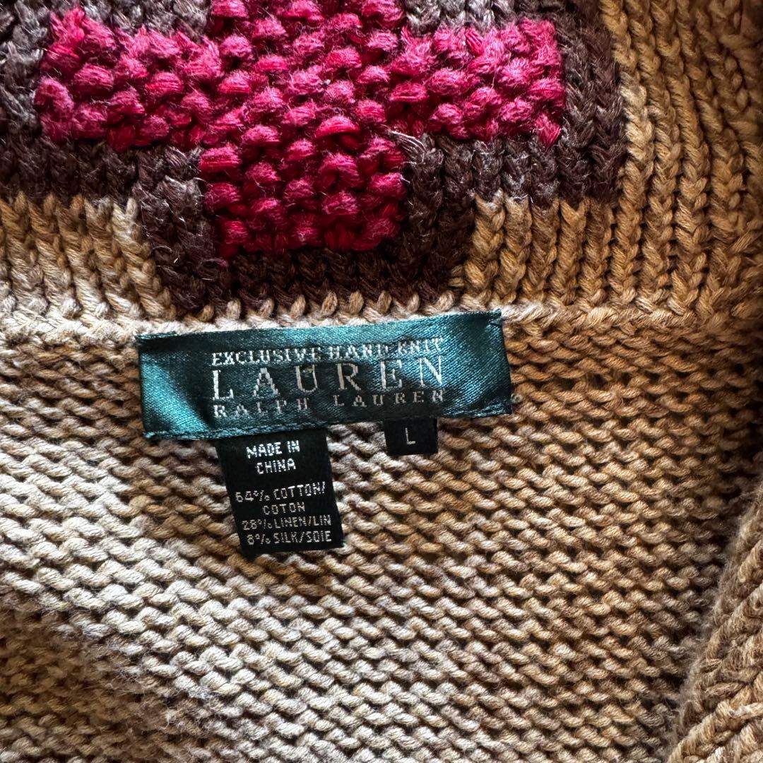 ラルフローレン ネイティブ ハンドニット カーディガン セーター 希少 Lサイズ