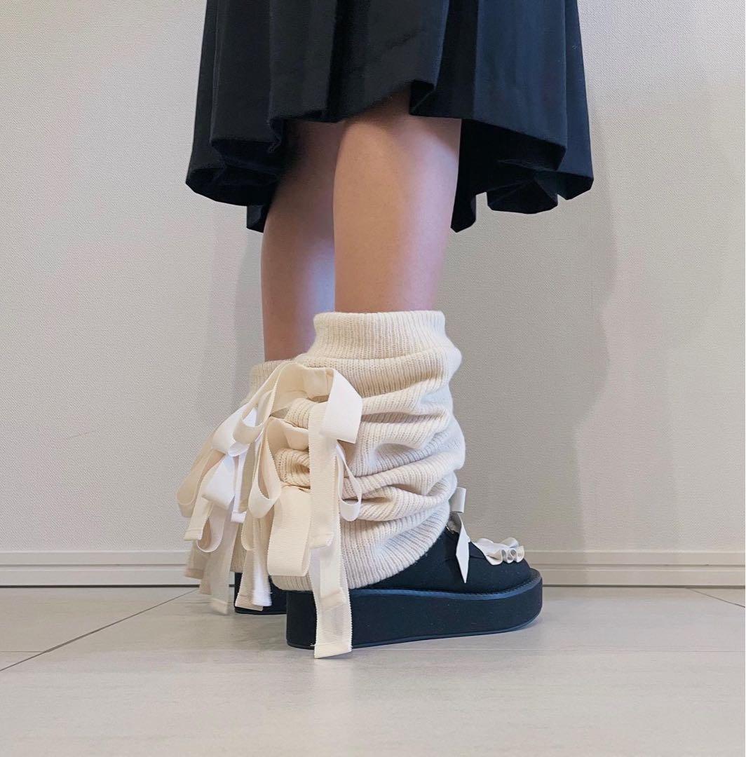 HEIHEI リボン レッグウォーマー バレエコア