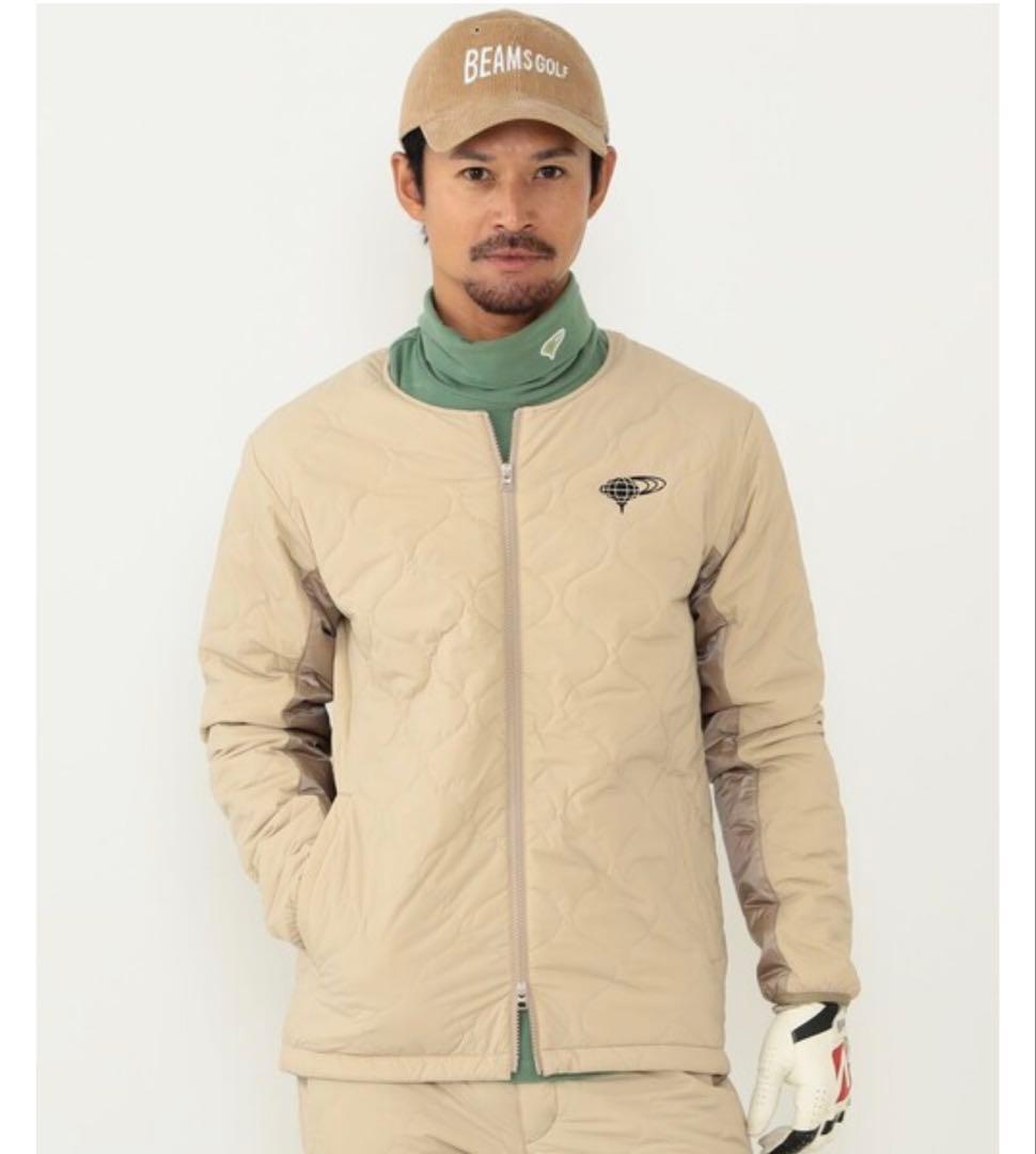 BEAMSGOLFORANGELABELウェーブキルトパデッドストレッチブルゾン