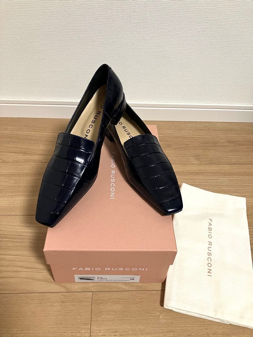 【新品未使用】FABIO RUSCONI ネイビー ローファー size38