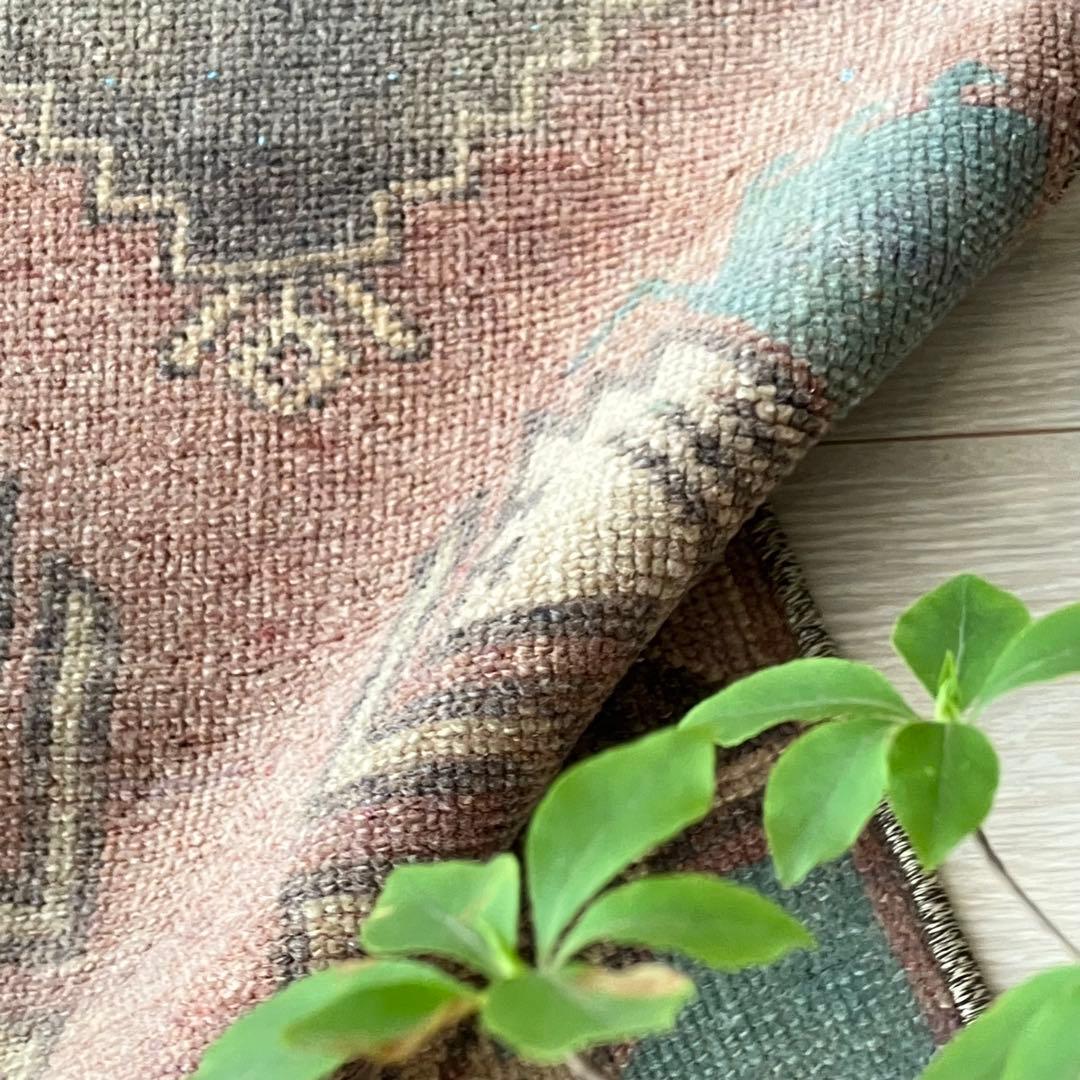 アンニュイカラー41×114ベージュココア　ペパーミント　トルコヴィンテージラグ