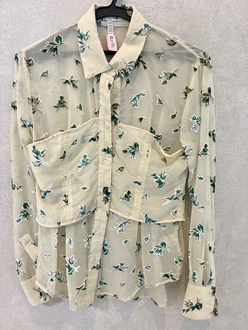 トップス CLANE FLOWER OPAL BUSTIER SHIRTS
