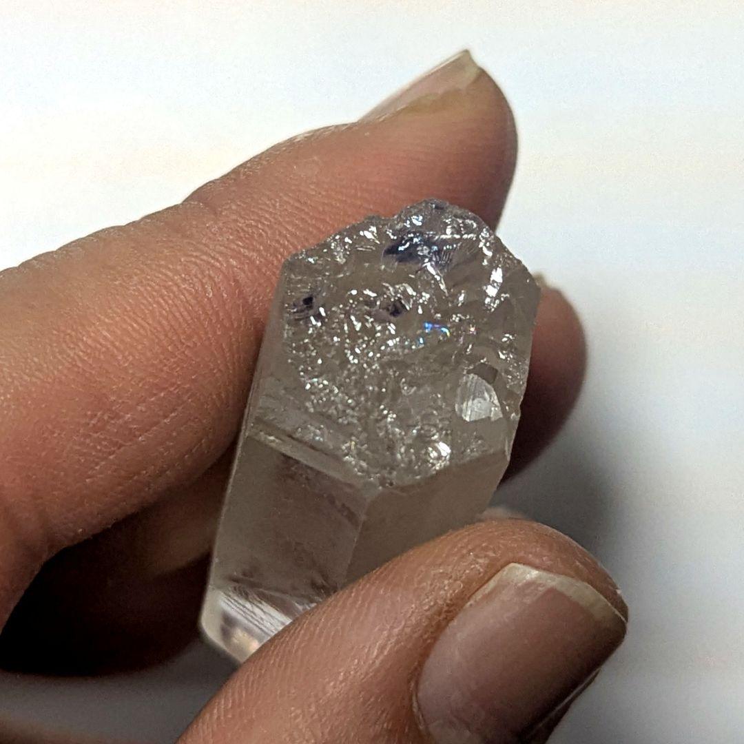 希少☆ブルーフローライト in クォーツ 原石 蛍石入り水晶