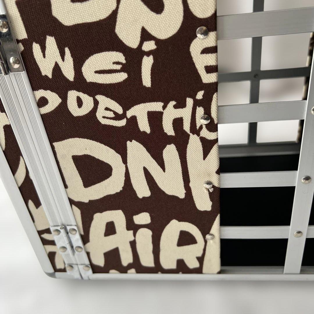 ペットハードキャリーバッグブラウン系小物入れ付き