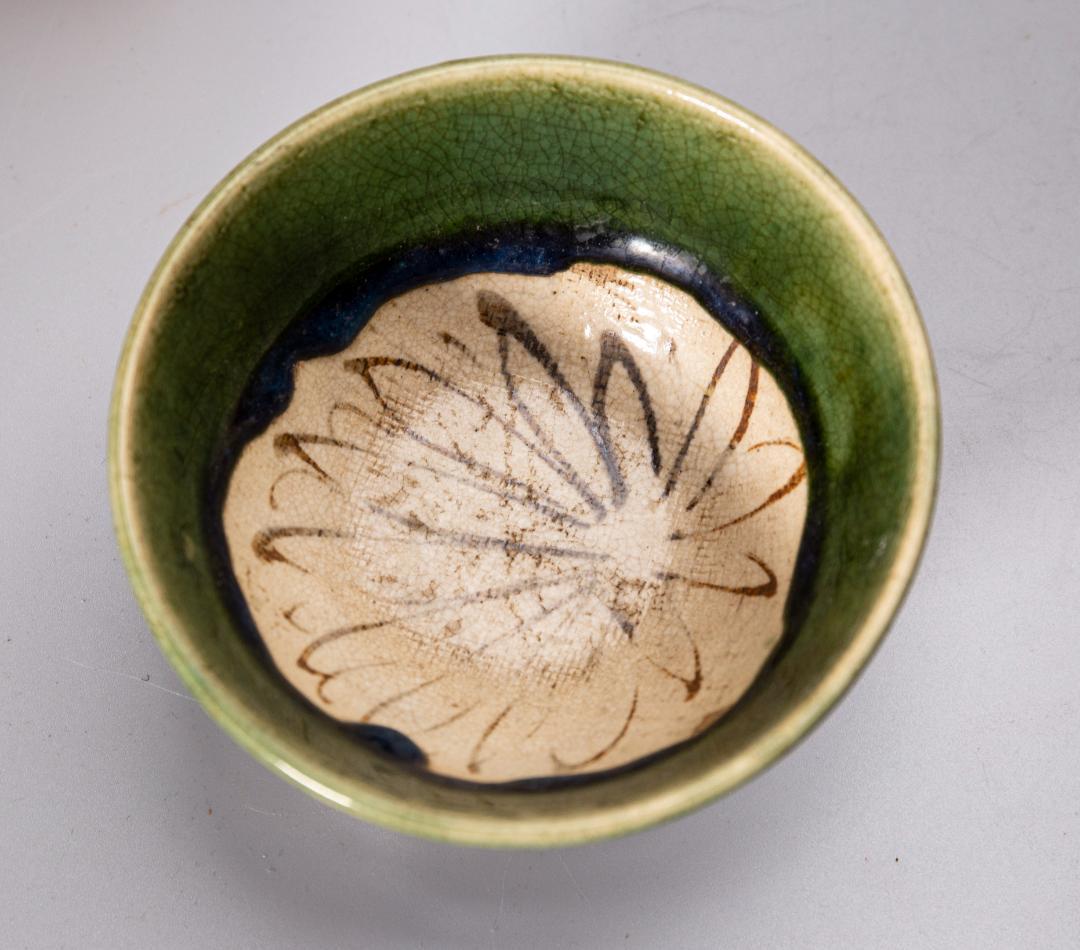 加藤作助作　オールド織部茶碗　茶道具　在銘あり　茶道具　茶器　抹茶碗